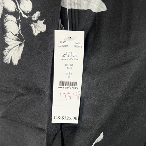 WHBM • NWT Black Fur-Collar Pea Coat - Picture 7 of 10